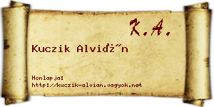 Kuczik Alvián névjegykártya